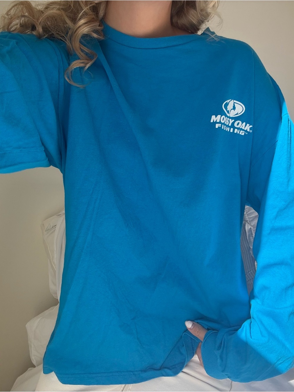 Mossy Oak fishing Long Sleeve Tee - Bright Blue